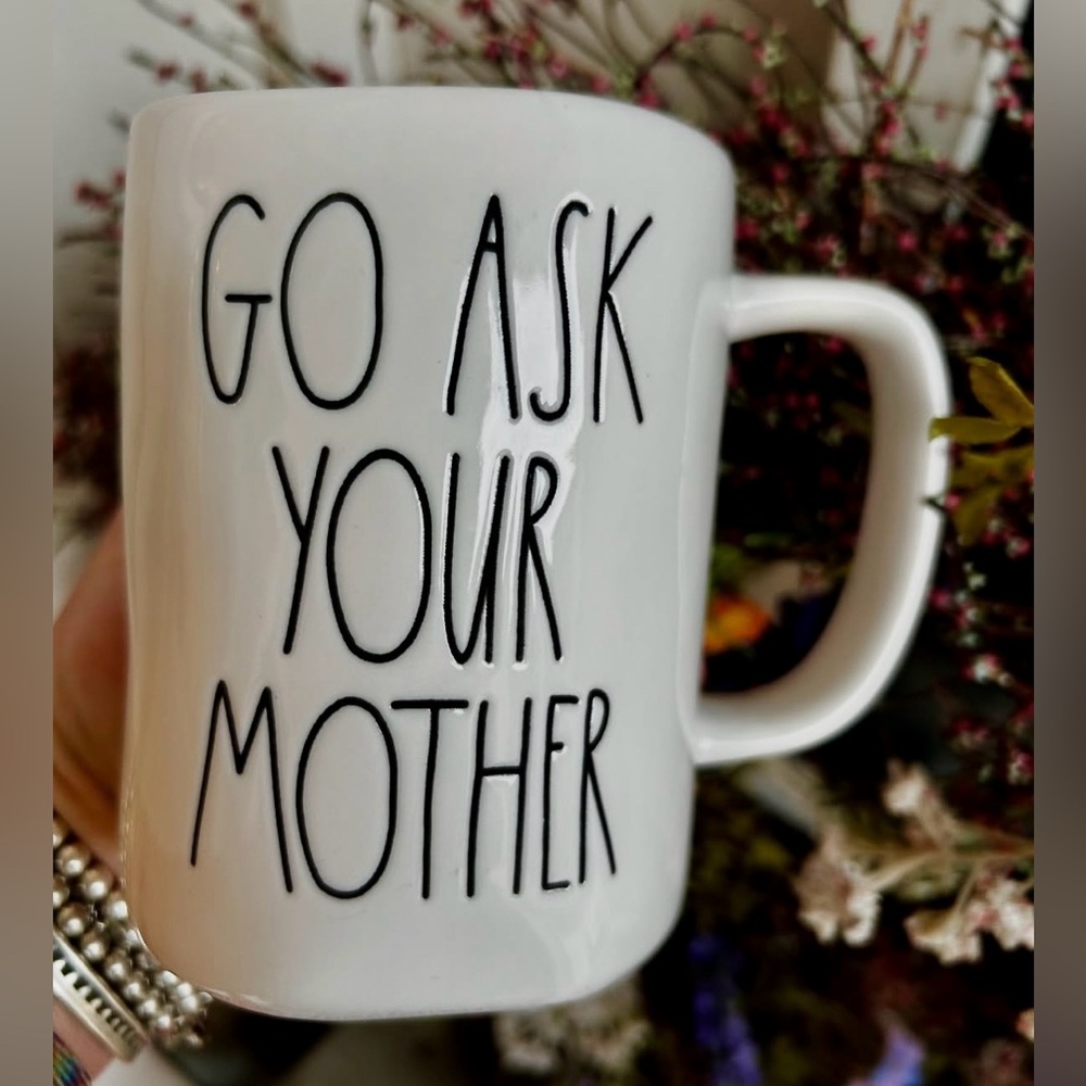 White Ceramic Mug with Black Text